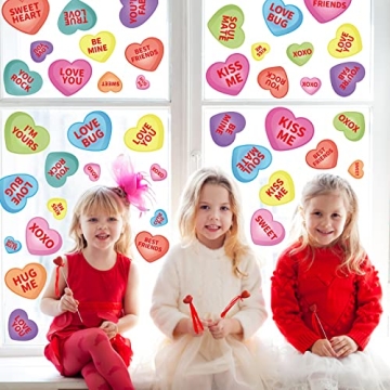 Whaline Valentine's Day Window Clings - Vibrant Heart Decor