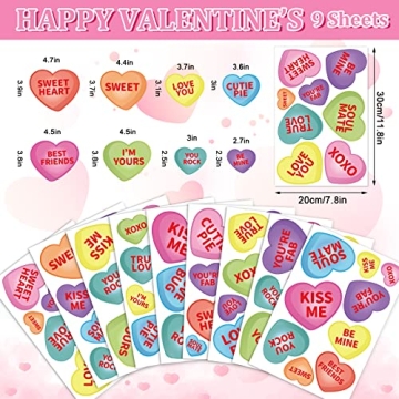 Whaline Valentine's Day Window Clings - Vibrant Heart Decor
