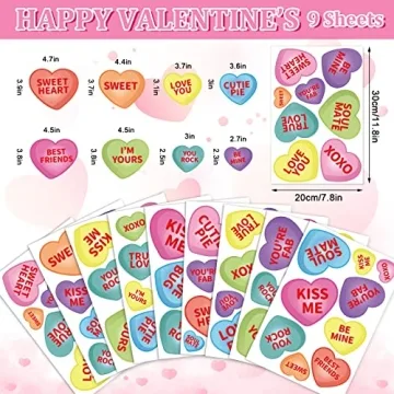 Whaline Valentine's Day Window Clings - Vibrant Heart Decor