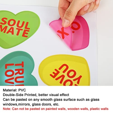 Whaline Valentine's Day Window Clings - Vibrant Heart Decor