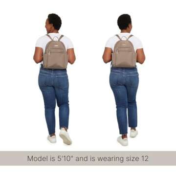 Securtex® Anti-theft Vacation Travel Backpack 10x13" Slash-Resistant Nylon Daypack w/RFID, Portobello