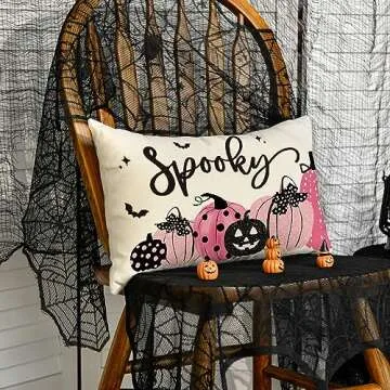 AVOIN Colorlife Spooky Pumpkin Pillow Cover Halloween