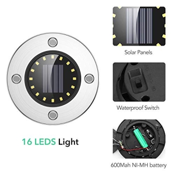 AGPTEK 12 Pack Solar Ground Lights - Bright Garden Illumination