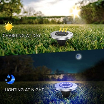 AGPTEK 12 Pack Solar Ground Lights - Bright Garden Illumination
