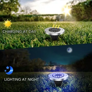 AGPTEK 12 Pack Solar Ground Lights - Bright Garden Illumination