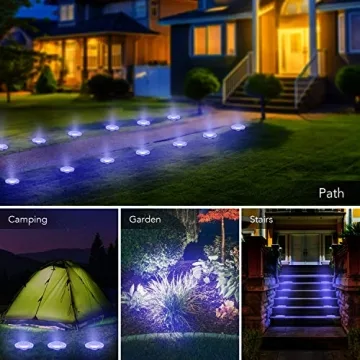 AGPTEK 12 Pack Solar Ground Lights - Bright Garden Illumination