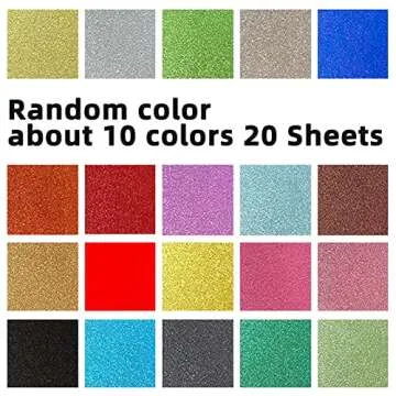 BigOtters 20 Sheets Glitter Cardstock, 10 Colors Premium Glitter Paper for Crafts, 8.5 x 11 Inches, 250GSM