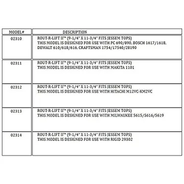 JessEm Rout-R-Lift II Router Lift and Insert Ring Kit