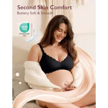 Momcozy Nursing Bras for Breastfeeding, Seamless Pregnancy Maternity Bra Wireless Classic Jelly Stri...