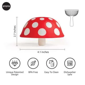 OTOTO Mushroom Funnel - Cute Kitchen Silicone Tool for Easy Pouring