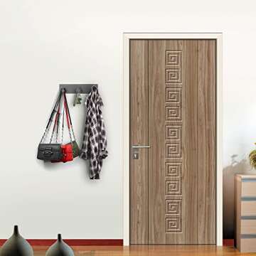 VIRFIN Key Holder for Wall with 2 Self-Adhesive Tapes, No Damage Key Holder Rack for Wall with 3 Key Hooks for Entryway, Door, Bathroom, Kitchen(Black)