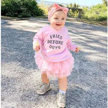 Twopumpkin Toddler Valentine's Day Shrit Baby Girl Letter Print Outfit Crewneck Sweatshirt Long Slee...