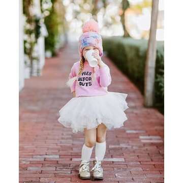 Twopumpkin Toddler Valentine's Day Shrit Baby Girl Letter Print Outfit Crewneck Sweatshirt Long Sleeve Holiday Sister Matching Clothes 2-3T V Fries Before Guys Pink