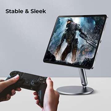 BENKS Infinity Pro Magnetic iPad Stand for iPad Pro 12.9 inch, 360° Rotating iPad Mount, Foldable iPad Pro Holder, Adjustable Rotating Aluminium Table Stand for iPad Pro 6th/5th/4th/3rd
