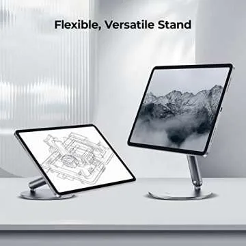 BENKS Infinity Pro Magnetic iPad Stand for iPad Pro 12.9 inch, 360° Rotating iPad Mount, Foldable iPad Pro Holder, Adjustable Rotating Aluminium Table Stand for iPad Pro 6th/5th/4th/3rd