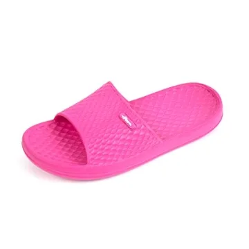 FUNKYMONKEY Womens Bathroom Shower Slippers Indoor Home Beach Non Slip Sandal (8 M US, Fuxia)
