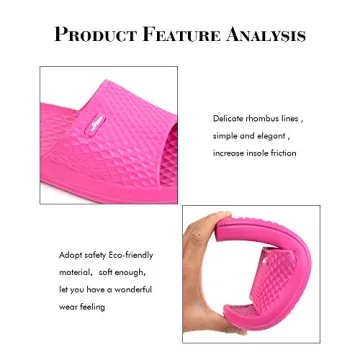 FUNKYMONKEY Womens Bathroom Shower Slippers Indoor Home Beach Non Slip Sandal (8 M US, Fuxia)