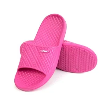 FUNKYMONKEY Womens Bathroom Shower Slippers Indoor Home Beach Non Slip Sandal (8 M US, Fuxia)