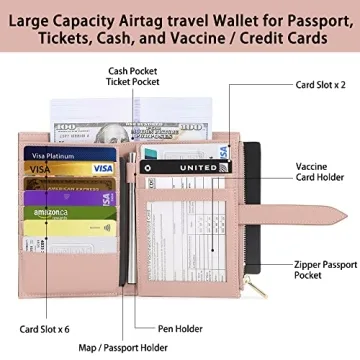 Stylish Airtag Passport Holder for Women - RFID Travel Wallet