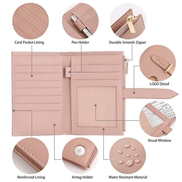 Stylish Airtag Passport Holder for Women - RFID Travel Wallet