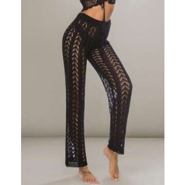 Women’s Sexy Fishnet Mesh Beach Cover Up Pants