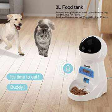 Iseebiz 3L Automatic Cat Feeder with Portion Control