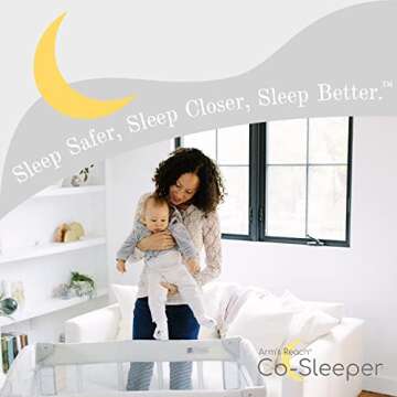 Arm’s Reach Ideal Ezee 3 in 1 Co-Sleeper Folding Bedside Bassinet and Play Yard Featuring Breathable Mesh Sides with Side Pockets for Storage and 4-Inch Sleeping Nest, White