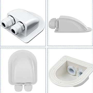 ILSSLI Solar Cable Entry Gland, Waterproof Solar Double Cable Connector Cover Solar Photovoltaic Pla...