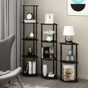 Furinno Turn-N-Tube 3-Tier Corner Display Rack Multipurpose Shelving Unit