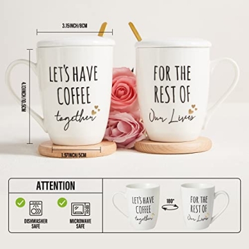 Engagement Coffee Mugs Set for Couples - AW BRIDAL