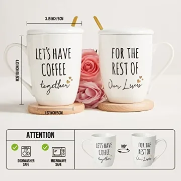 Engagement Coffee Mugs Set for Couples - AW BRIDAL