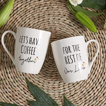Engagement Coffee Mugs Set for Couples - AW BRIDAL