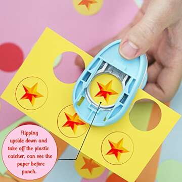 Ecohu Circle Hole Punch for Craft Sizeout 1inch, Paper Punch Shapes, Craft Lever Punch Handmade Pape...