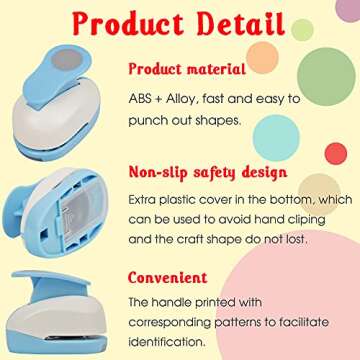 Ecohu Circle Hole Punch for Craft Sizeout 1inch, Paper Punch Shapes, Craft Lever Punch Handmade Paper, Tool Circle Punch for Scrapbook, Festival Cards, DIY Arts