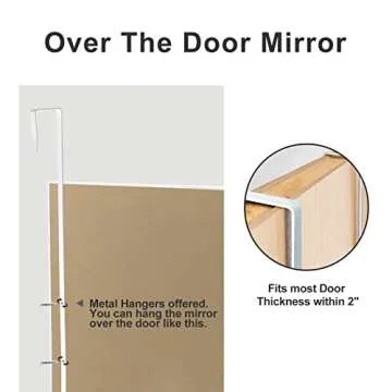 NeuType Over The Door Full Length Mirror 44"x16" White