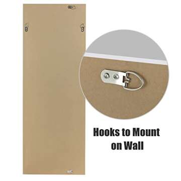 NeuType Over The Door Mirror Full Length Mirror Hanging Over Door or Leaning Against Wall or Mounted On Wall, 44"x16", White, No Stand