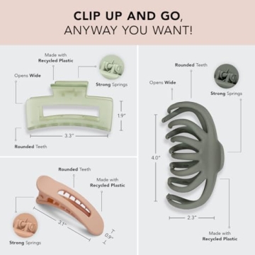 Stylish Kitsch Eco-Friendly Claw Clips for All Hair Types
