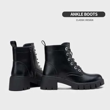 Stylish Vepose Combat Ankle Boots for Women - All-Day Comfort