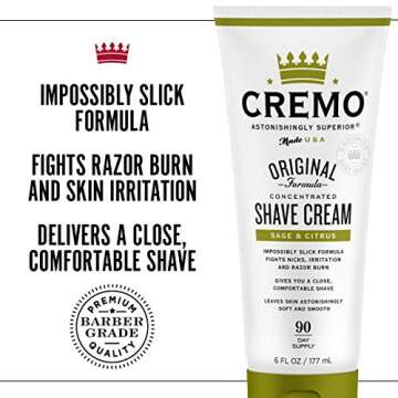 Cremo Sage & Citrus Shave Cream - Ultra-Slick 2 Pack