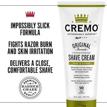 Cremo Sage & Citrus Shave Cream - Ultra-Slick 2 Pack