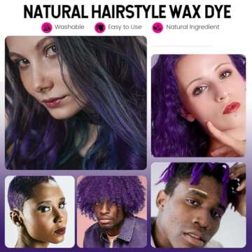 Purple Temporary Hair Dye Wax for Parties and Cosplay
