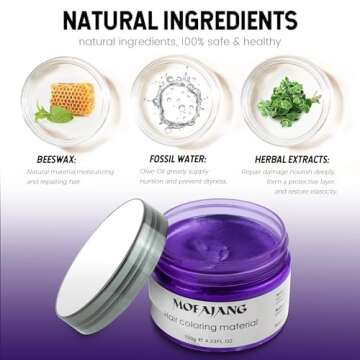 Purple Temporary Hair Dye Wax for Parties and Cosplay