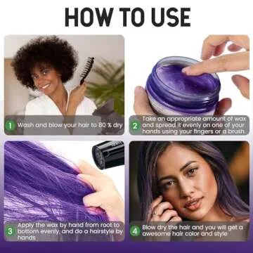 Purple Temporary Hair Dye Wax for Parties and Cosplay
