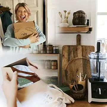 Lifgif Coconut Bowls with Wooden Spoons and Forks - Set of 4 - For Breakfast Salad, Smoothie Bowls, Buddha Bowls & Wood Acai Bowls Set - Wooden Salad Bowls - Vegan Coconut Shell Bowls