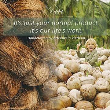 Lifgif Coconut Bowls with Wooden Spoons and Forks - Set of 4 - For Breakfast Salad, Smoothie Bowls, Buddha Bowls & Wood Acai Bowls Set - Wooden Salad Bowls - Vegan Coconut Shell Bowls