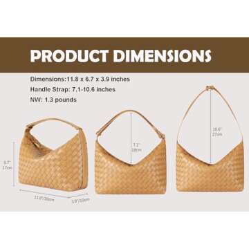 Stylish YLYYHH Woven Vegan Leather Handbag