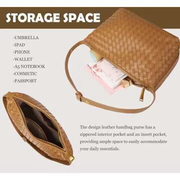 Stylish YLYYHH Woven Vegan Leather Handbag