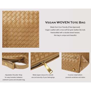 Stylish YLYYHH Woven Vegan Leather Handbag