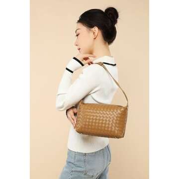 Stylish YLYYHH Woven Vegan Leather Handbag
