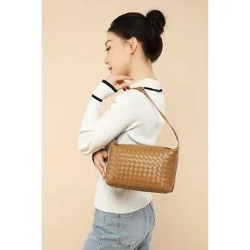 Stylish YLYYHH Woven Vegan Leather Handbag